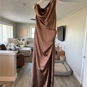 Show me you mumu dune luxe satin bridesmaids dress